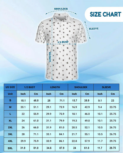 Bee Polo Shirt - Minimalist Honey Bee Pattern Nature Style | Azhawaiian