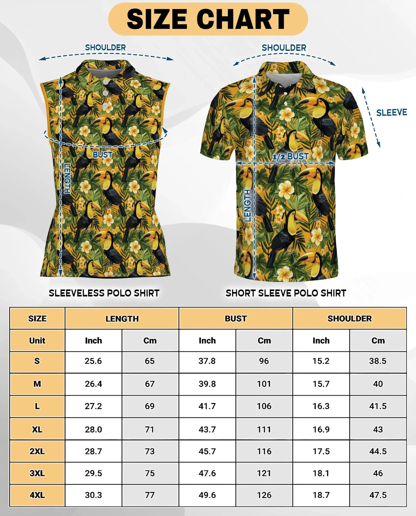 Toucan Tropical Floral Sleeveless Polo Shirt for Women, Exotic Bird Summer Style | Azhawaiian