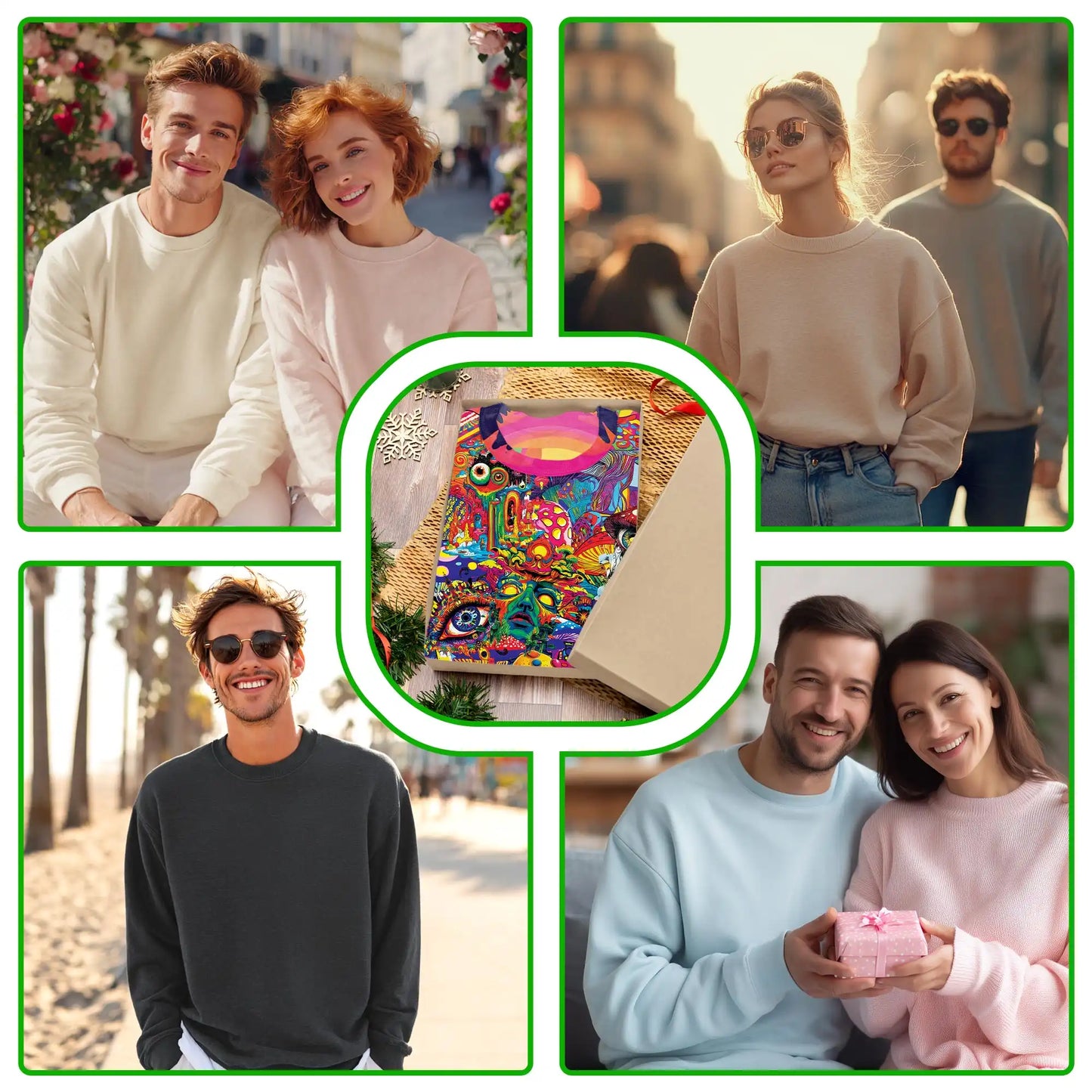 Trippy Mushroom Sweatshirt – Colorful Graphic 3D All Over Print Design