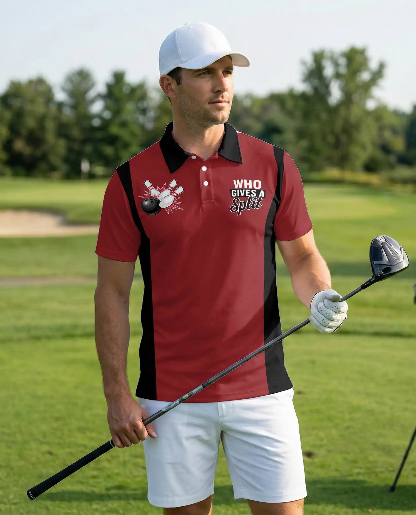 Funny Bowling 3D Polo Shirt for Men, Who Gives A Split Style | Azhawaiian