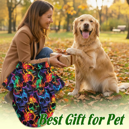 Flame Skull Fire Pattern Matching Dog Owner Hawaiian Shirts, Funny Pet Aloha Shirt for Beach Vacation - Azhawaiian