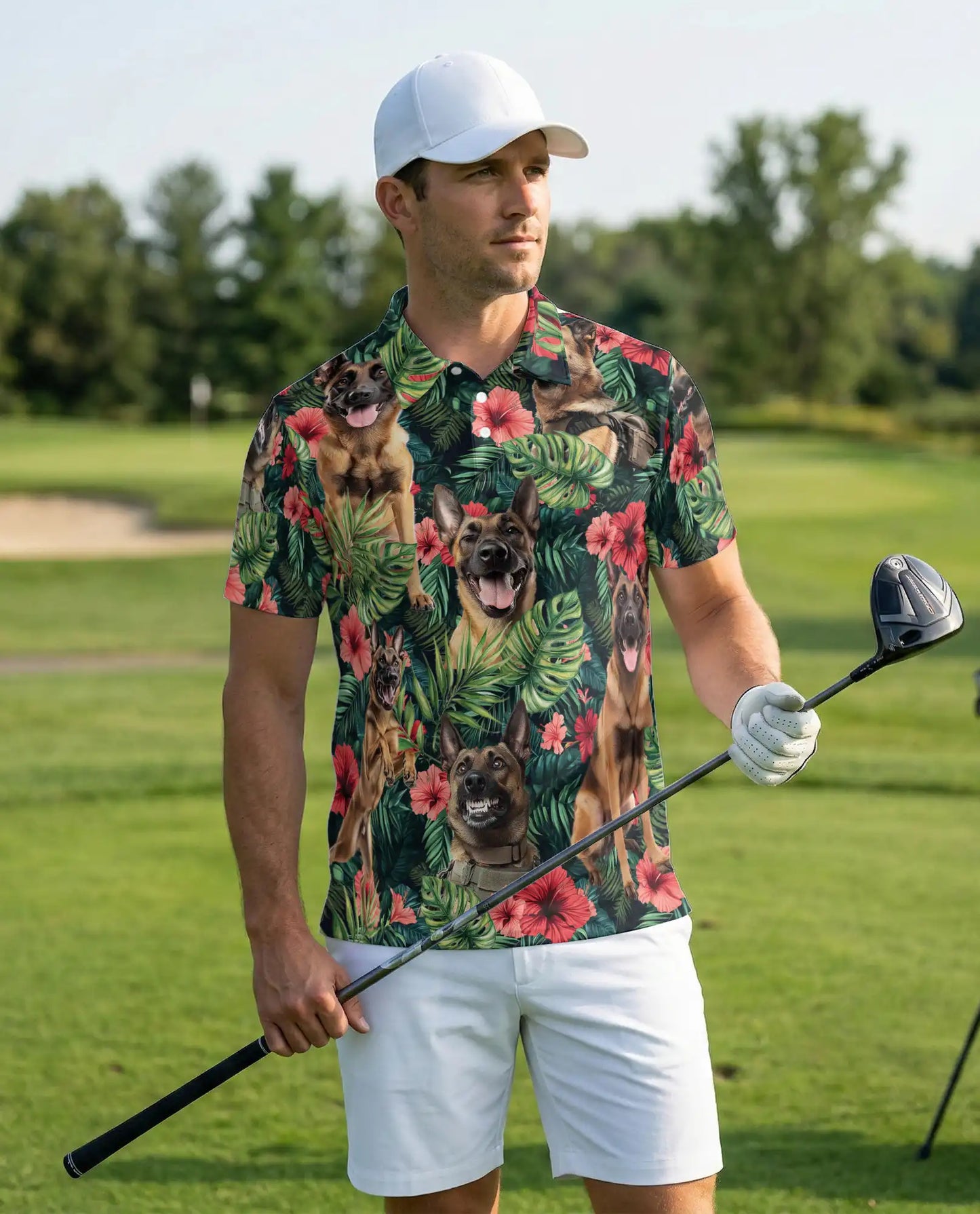 Belgian Malinois Tropical Polo Shirt | Azhawaiian