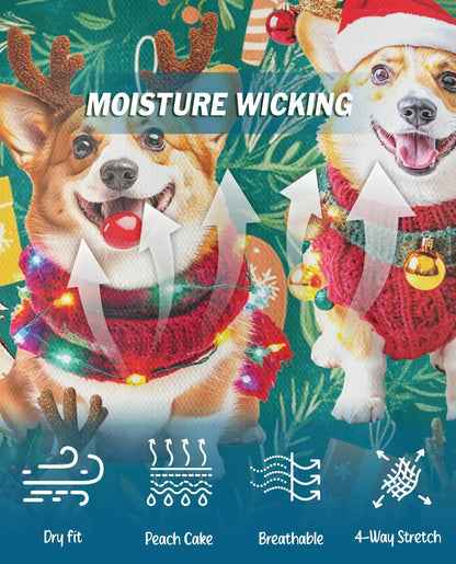 Christmas Corgi Polo Shirt - Festive Holiday Dog Style | Azhawaiian