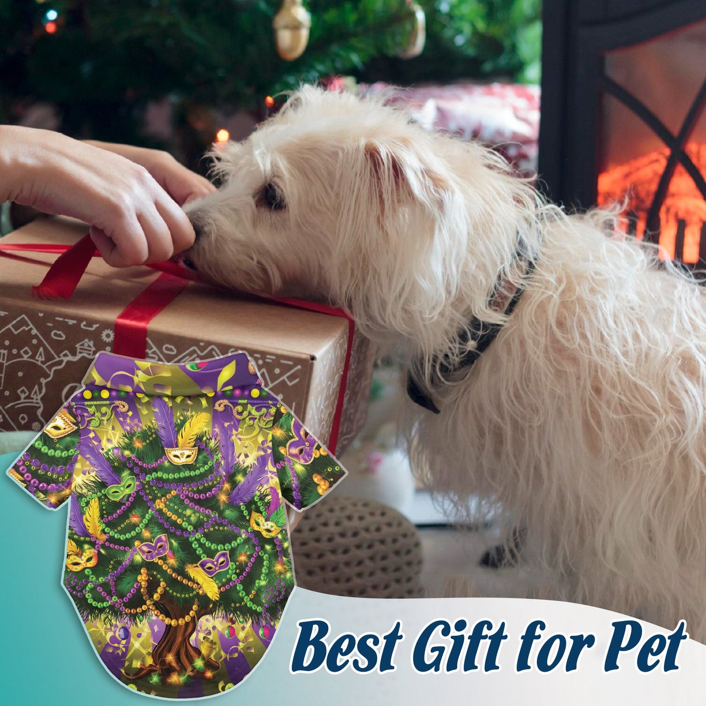 Mardi Gras Tree Matching Dog Owner Hawaiian Shirts, Funny Pet Aloha Shirt for Beach Vacation - Azhawaiian
