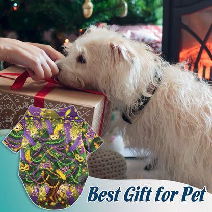 Mardi Gras Tree Matching Dog Owner Hawaiian Shirts, Funny Pet Aloha Shirt for Beach Vacation - Azhawaiian