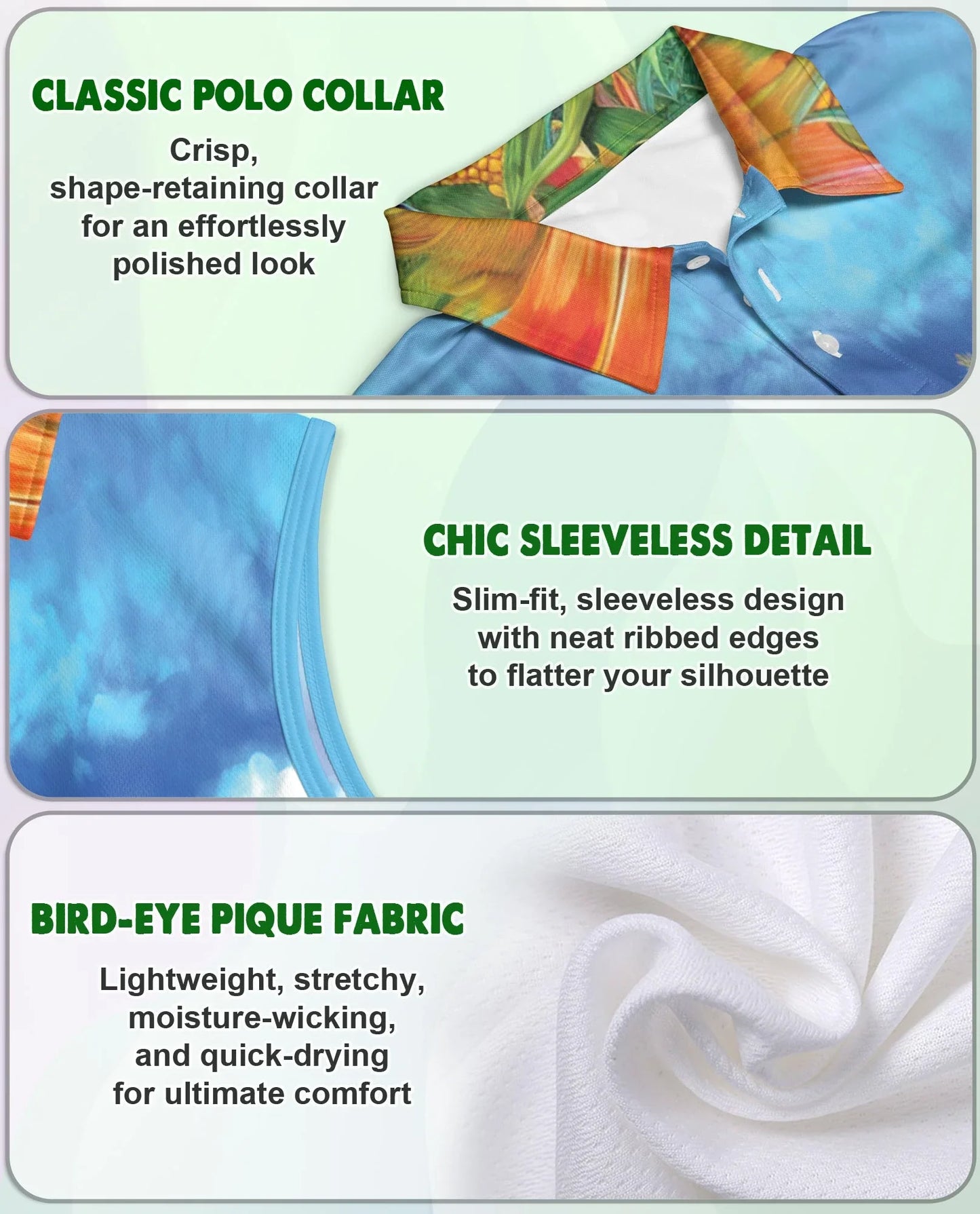 Corn Pattern Sleeveless Polo Shirt for Women | Azhawaiian