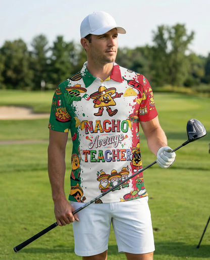 Fiesta Teacher Polo Shirt, Mexican Taco Party Print | Azhawaiian