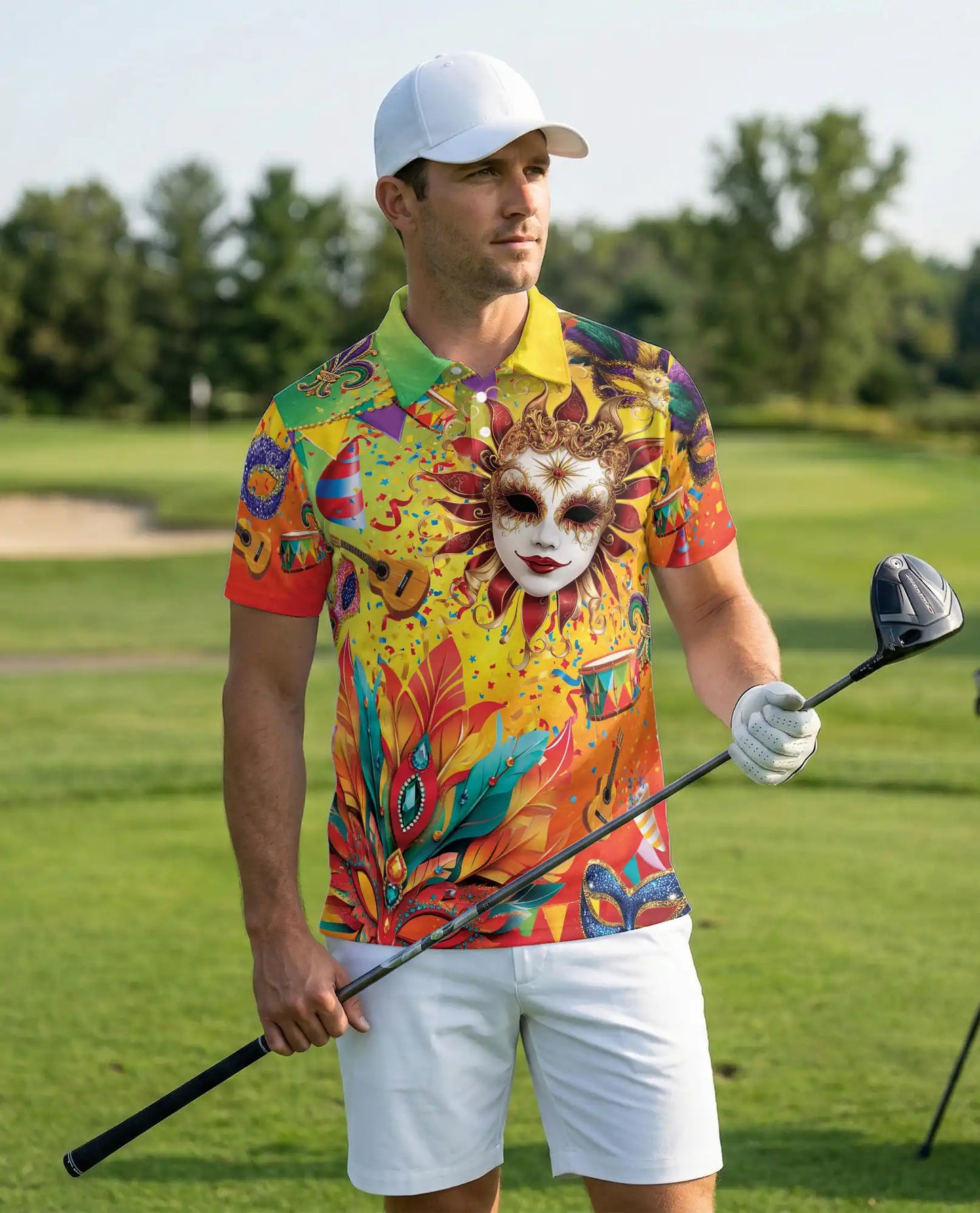 Mardi Gras Carnival Venetian Mask Celebration Polo Shirt | Azhawaiian