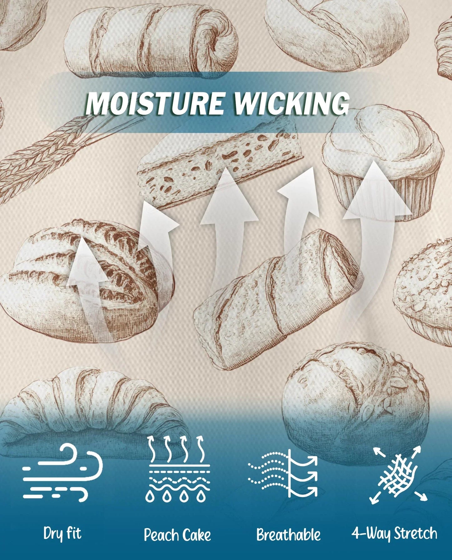 Bread Pattern Polo Shirt for Men, Funny Food Lover Style | Azhawaiian