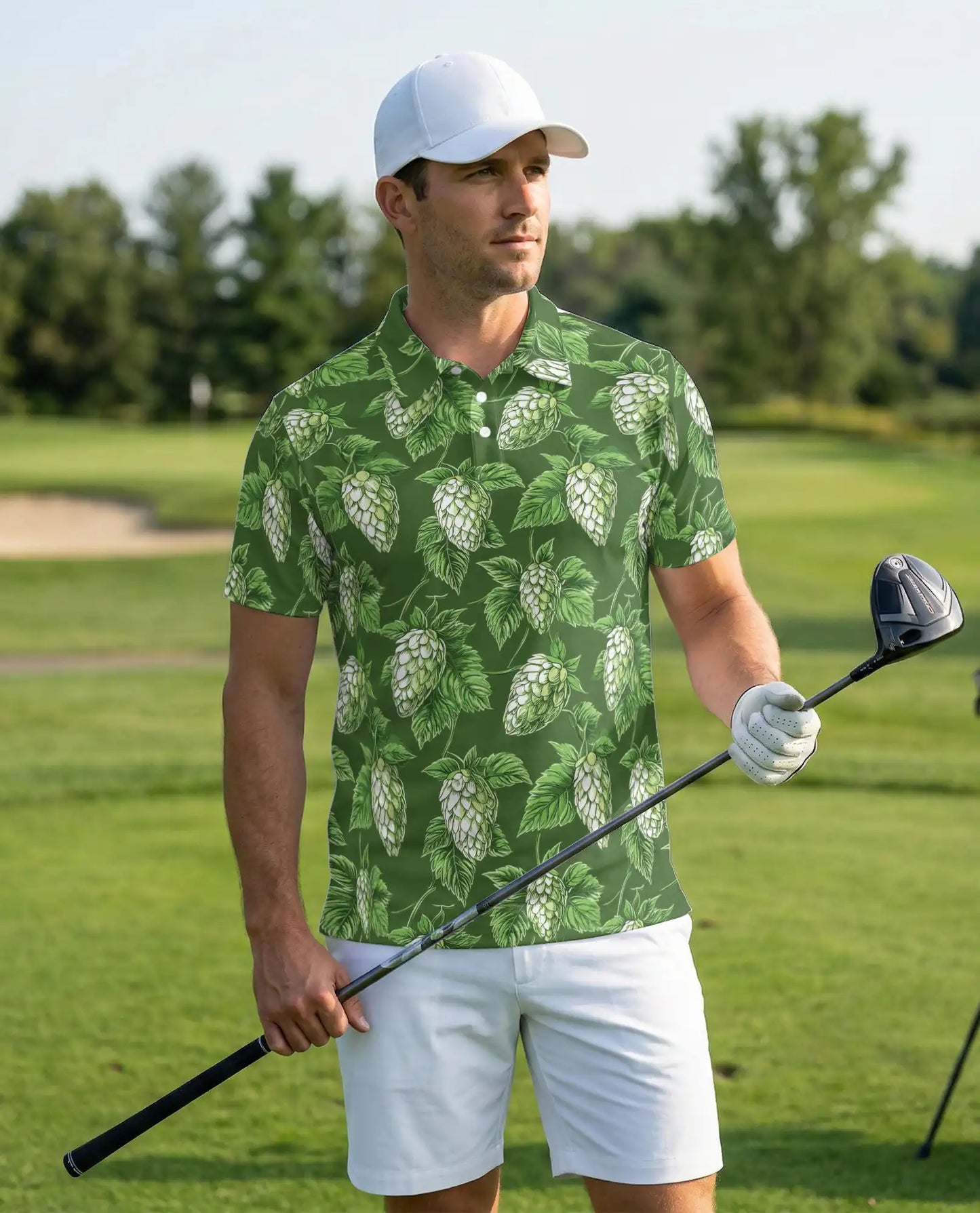 Hop Leaf Green Polo Shirt | Azhawaiian
