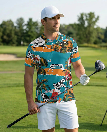 Wrestling Tropical Polo Shirt | Azhawaiian