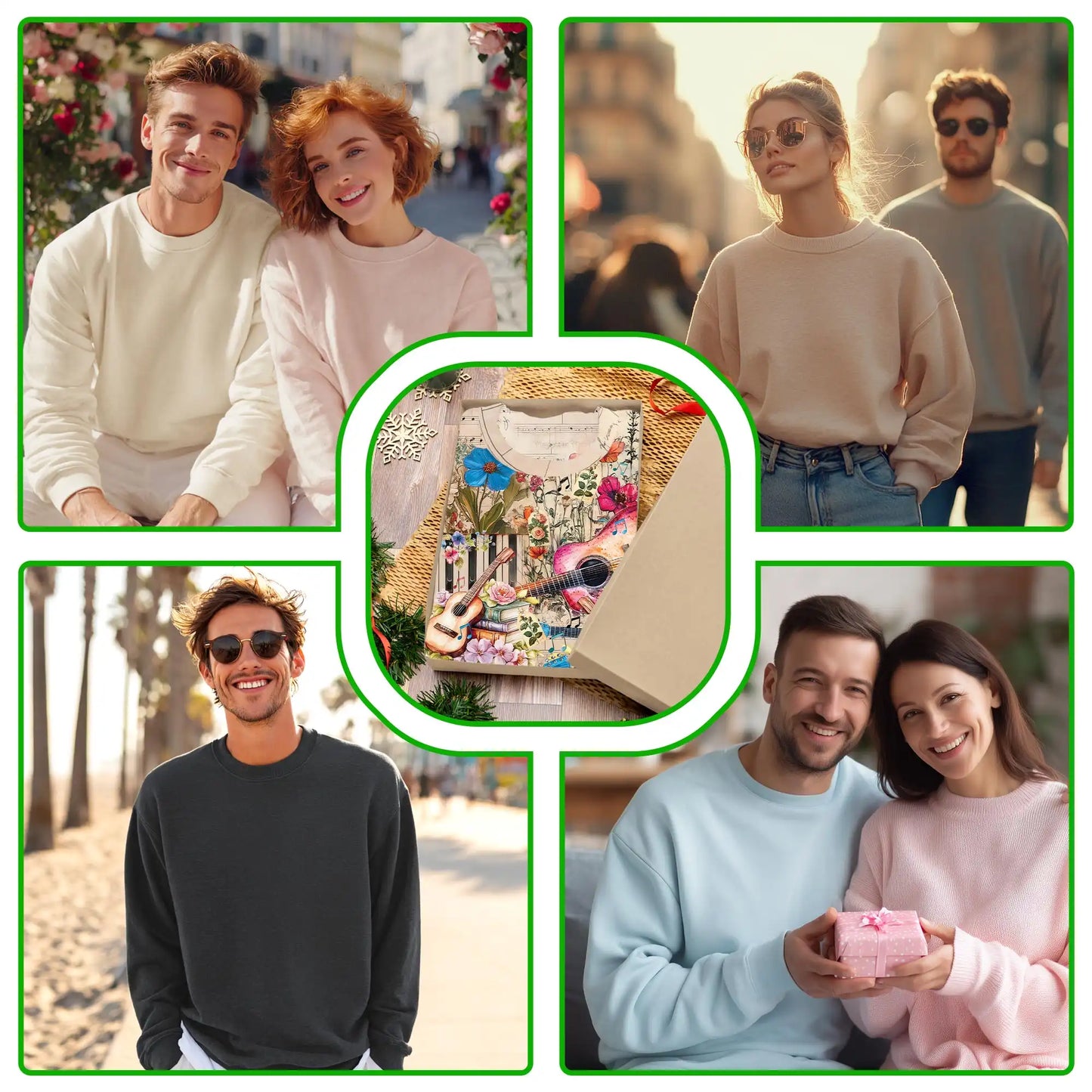 Vintage Flower Ukulele Sweatshirt – Vintage 3D All Over Print Design