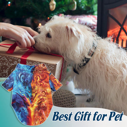 Fire Dragon Matching Dog Owner Hawaiian Shirts, Funny Pet Aloha Shirt for Beach Vacation - Azhawaiian