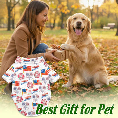4th of July Patriotic American Matching Dog Owner Hawaiian Shirts, Funny Pet Aloha Shirt for Beach Vacation - Azhawaiian