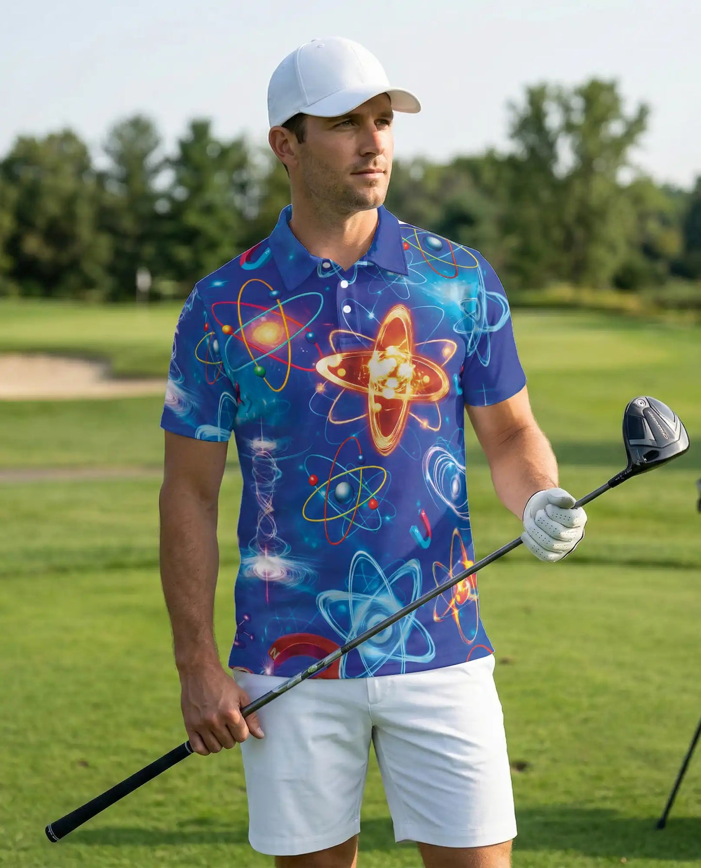 Physics Atom Polo Shirt, Science Formula Print | Azhawaiian