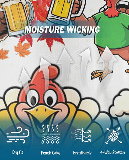 Funny Turkey Beer Polo Shirt, Thanksgiving Party Style | Azhawaiian