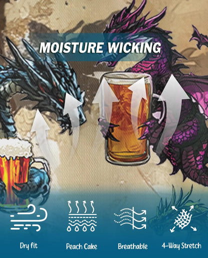 Fantasy Dragon Beer Polo Shirt - Medieval Tavern Style | Azhawaiian