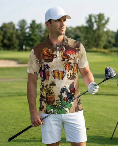 Dragon Beer Fantasy 3D Polo Shirt for Men | Azhawaiian