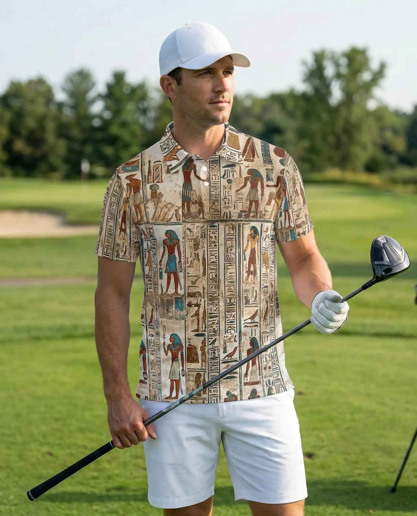 Egyptian Hieroglyph Polo Shirt, Ancient Egypt Art | Azhawaiian