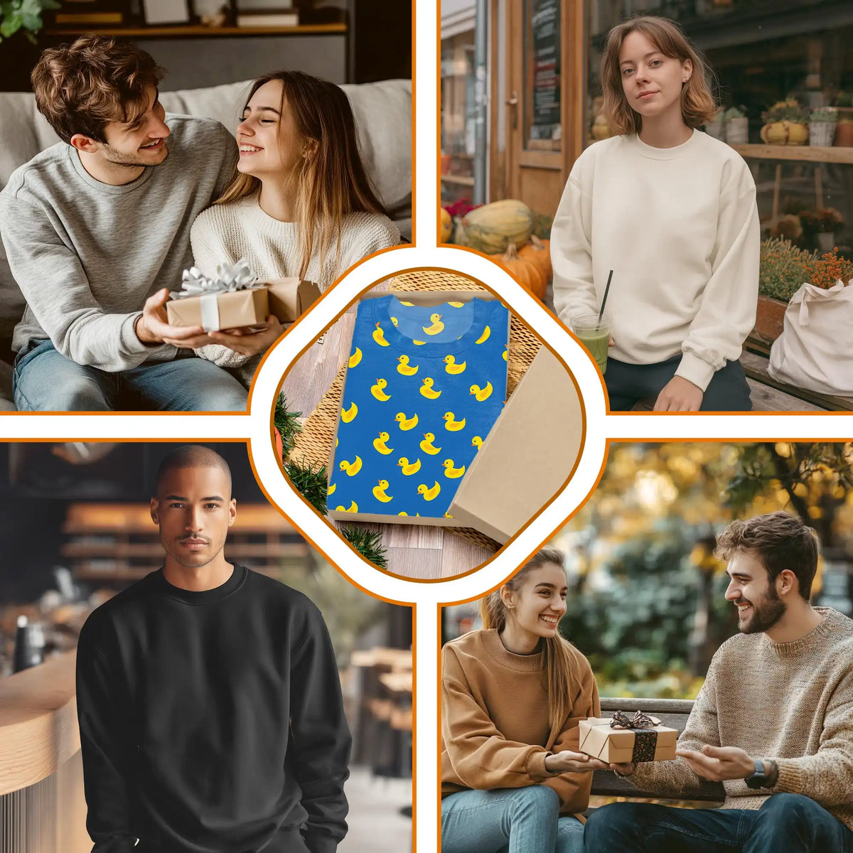 Duck Seamless Pattern Sweatshirt – Colorful Graphic 3D All Over Print Design