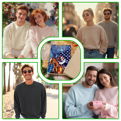 USA Flag Horse Racing Sweatshirt – Colorful Graphic 3D All Over Print Design