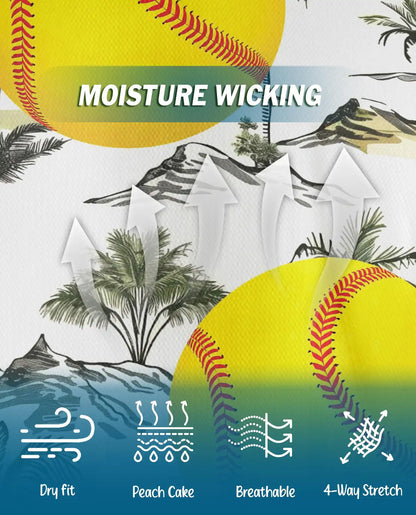 Softball Polo Shirt for Men-Tropical Palm Tree Summer Shirt | Azhawaiian