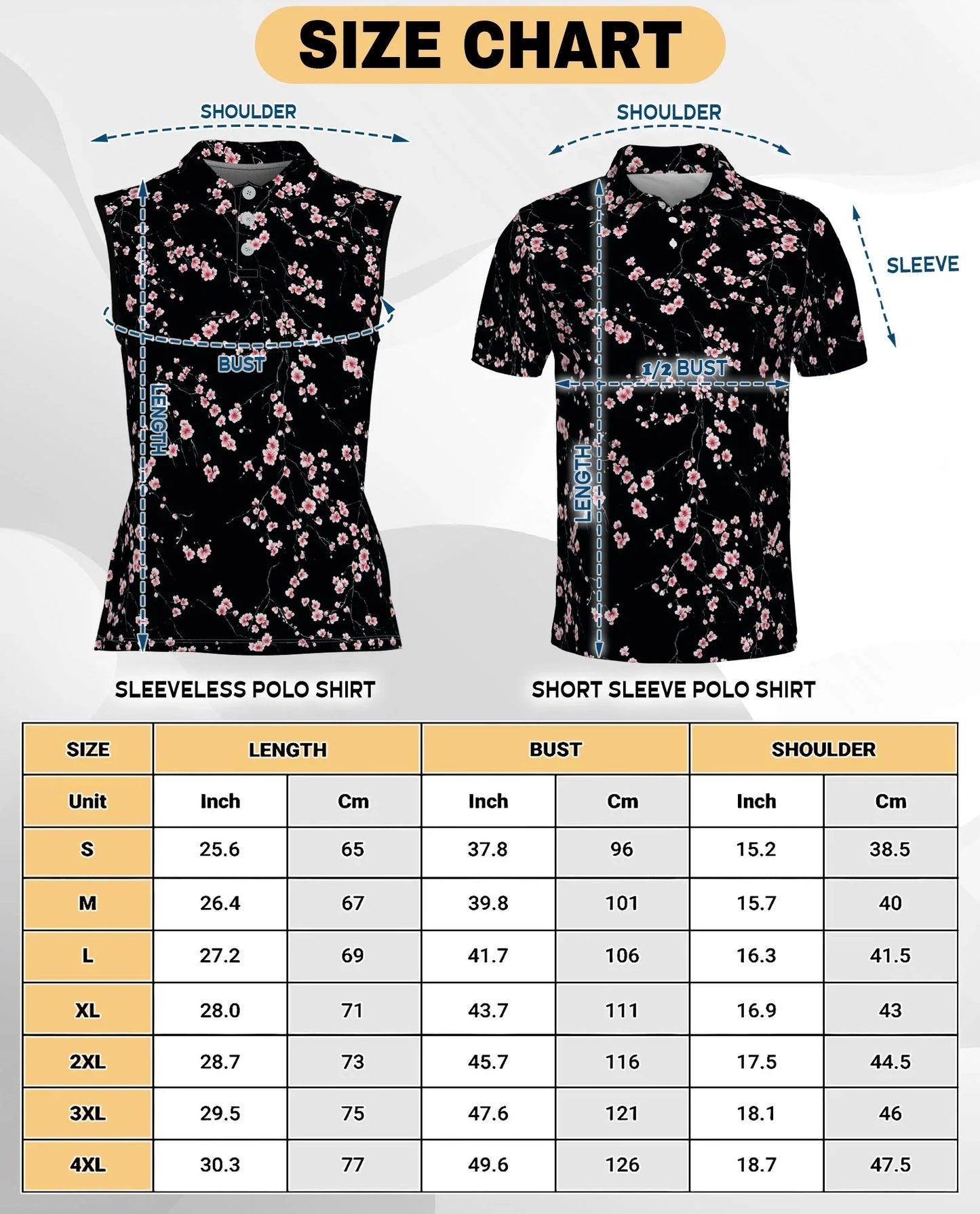 Japanese Sakura Cherry Blossom Sleeveless Polo Shirt for Women | Azhawaiian