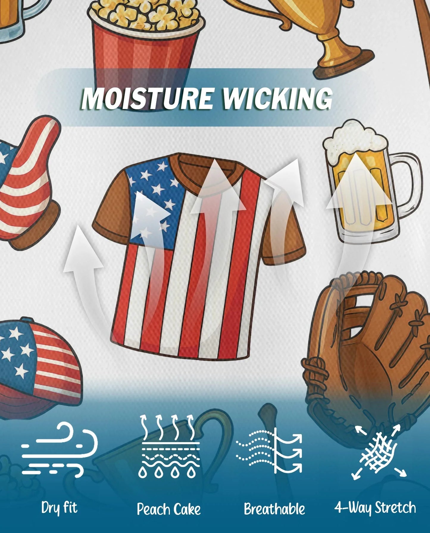 Softball USA Polo Shirt for Men, American Sports Style | Azhawaiian