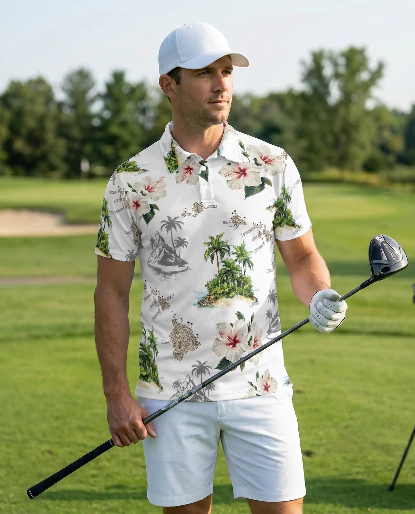 Hawaiian Island Floral Polo Shirt | Azhawaiian