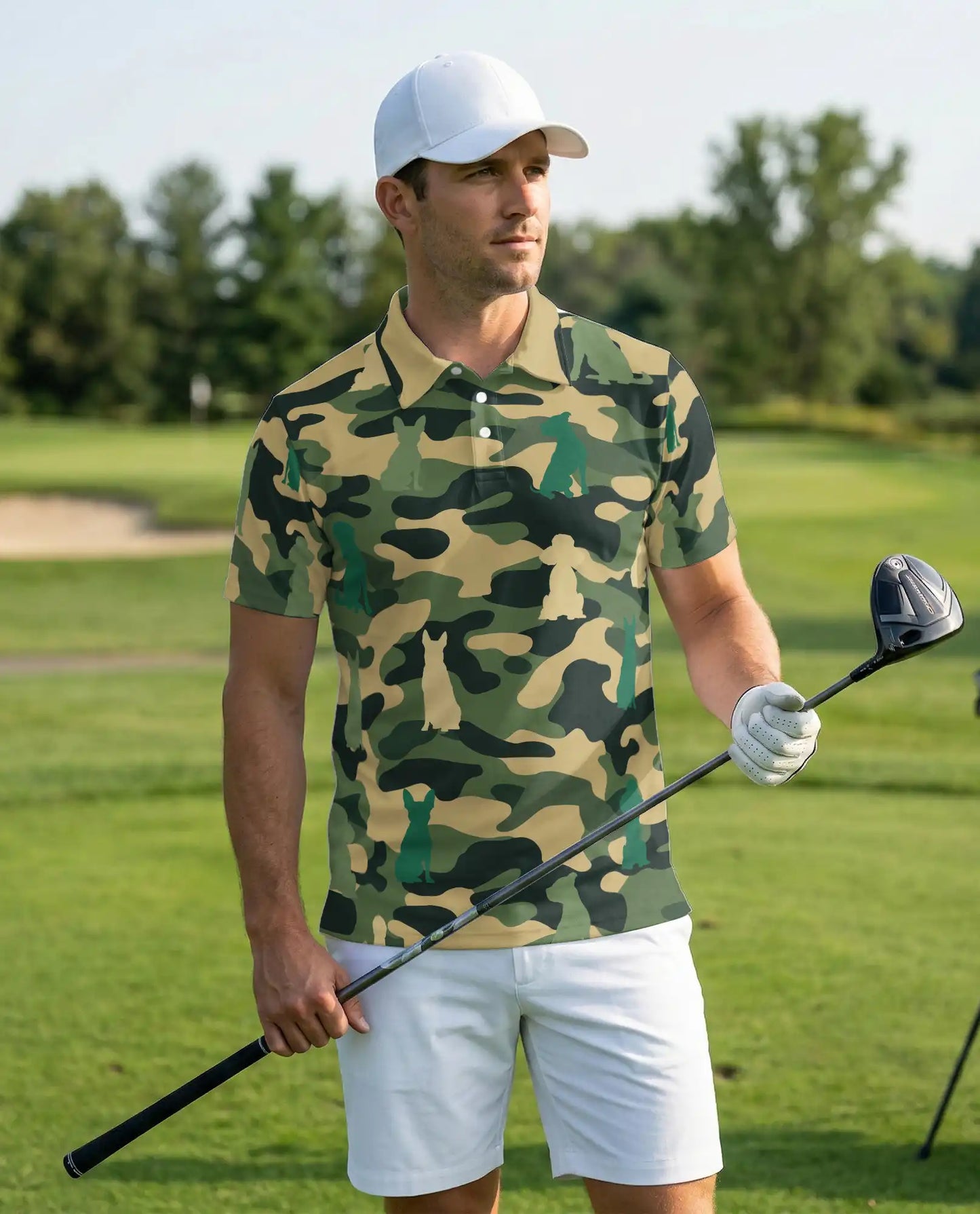 Dog Camo Polo Shirt | Azhawaiian
