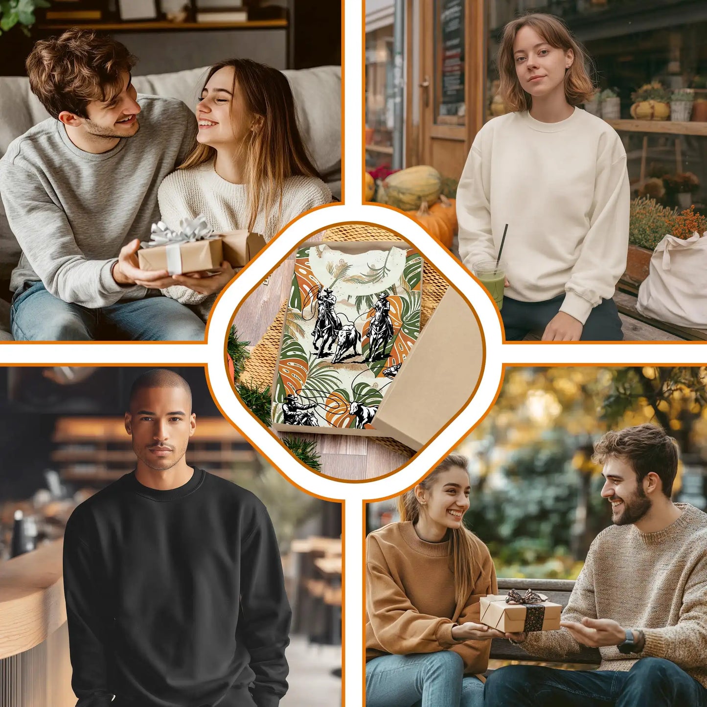 Roping Colorful Leaves Sweatshirt – Colorful Graphic 3D All Over Print Design