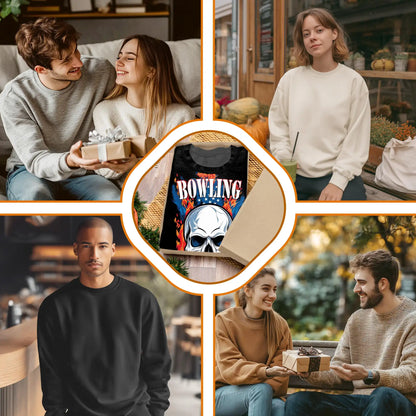 Bowling Skull Fire Sweatshirt – Colorful Graphic 3D All Over Print Design