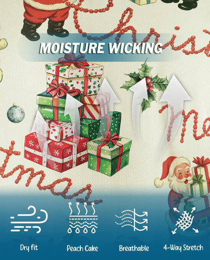 Vintage Merry Christmas 3D Polo Shirt for Men, Retro Santa Holiday Style | Azhawaiian