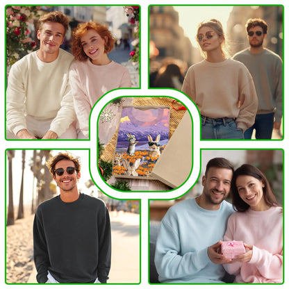 Rabbits in the Snow Sweatshirt – Colorful Graphic 3D All Over Print Design