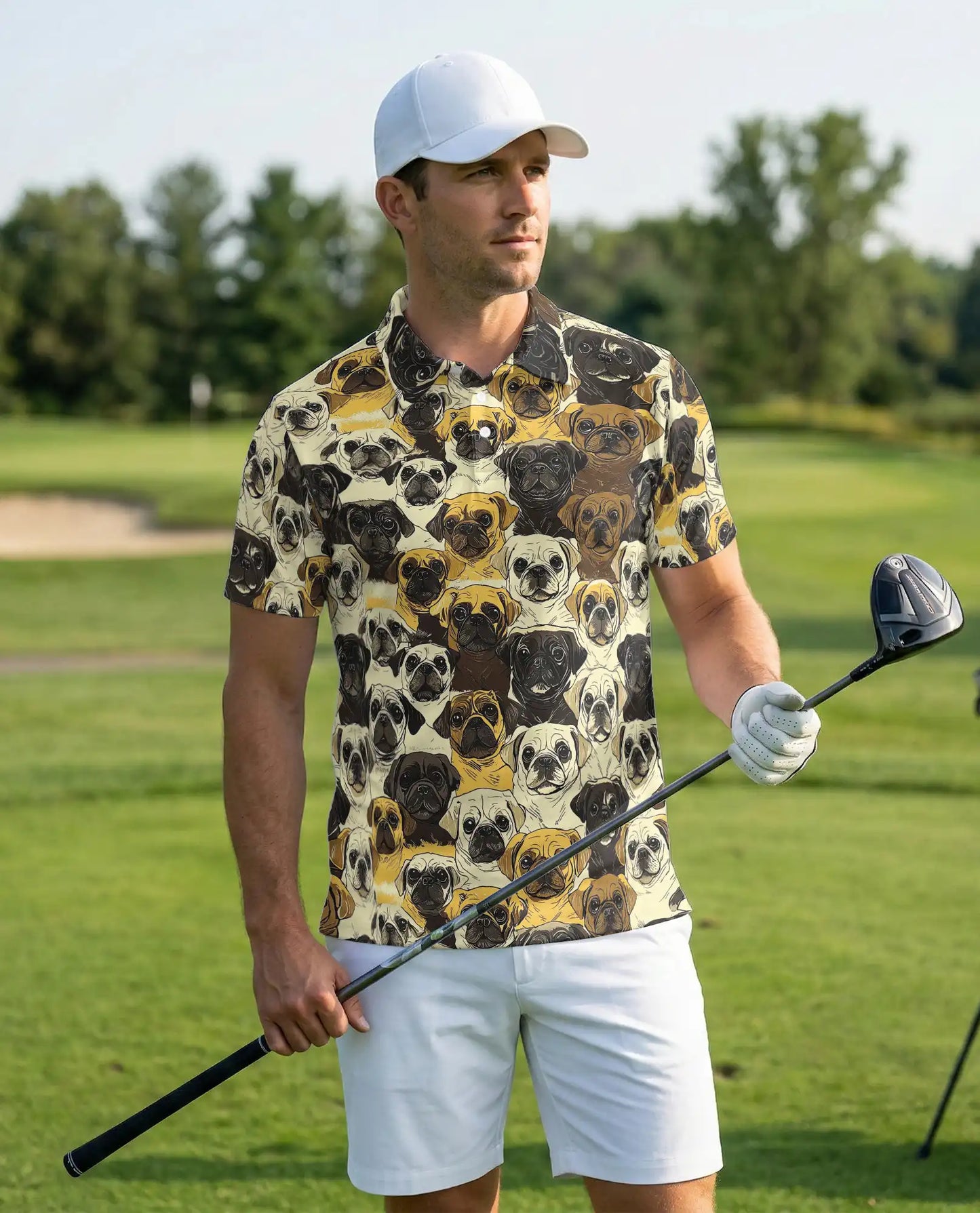 Pug Dog All Over Print Polo Shirt | Azhawaiian