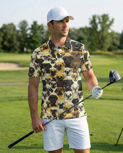 Pug Dog All Over Print Polo Shirt | Azhawaiian
