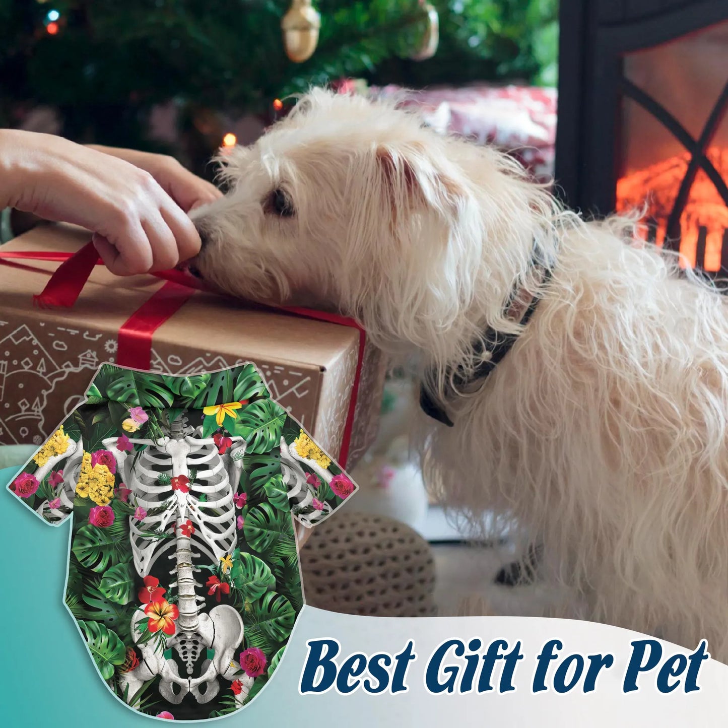 Skeleton Spooky Floral Tropical Beach Matching Dog Owner Hawaiian Shirts, Funny Pet Aloha Shirt for Beach Vacation - Azhawaiian