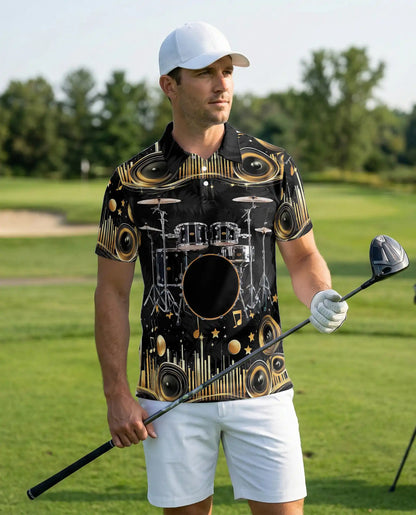 Drummer Music Lover Speaker Sound System Polo Shirt | Azhawaiian