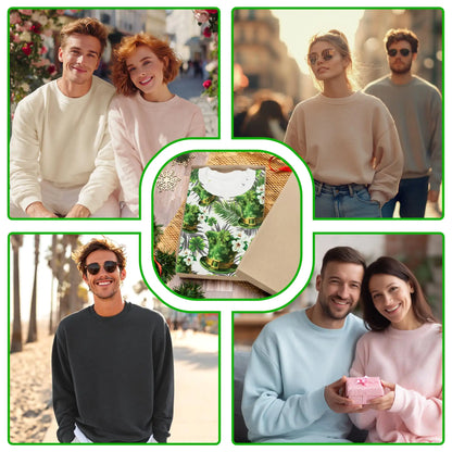 Green Hat Matching Friends Sweatshirt – Tropical 3D All Over Print Design