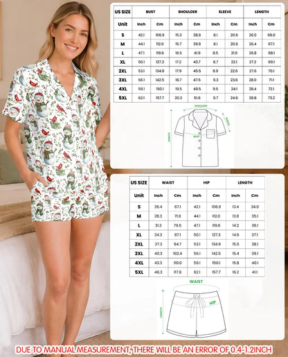 Christmas Snowman and Cardinal Pajama Set for Women – Winter Print