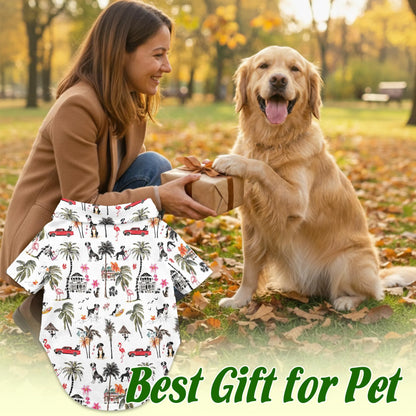Coconut Rat Terrier Tree Flower Print Matching Dog Owner Hawaiian Shirts, Pet Aloha Shirt - Azhawaiian