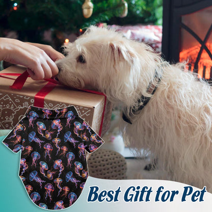 Neon Jellyfish Matching Dog Owner Hawaiian Shirts, Funny Pet Aloha Shirt for Beach Vacation - Azhawaiian