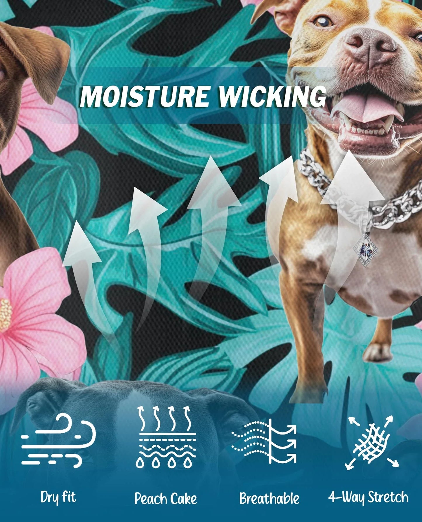 Pitbull Hibiscus Tropical Polo Shirt for Men, Dog Island Style | Azhawaiian