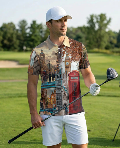 London City Polo Shirt, UK Landmark Style | Azhawaiian