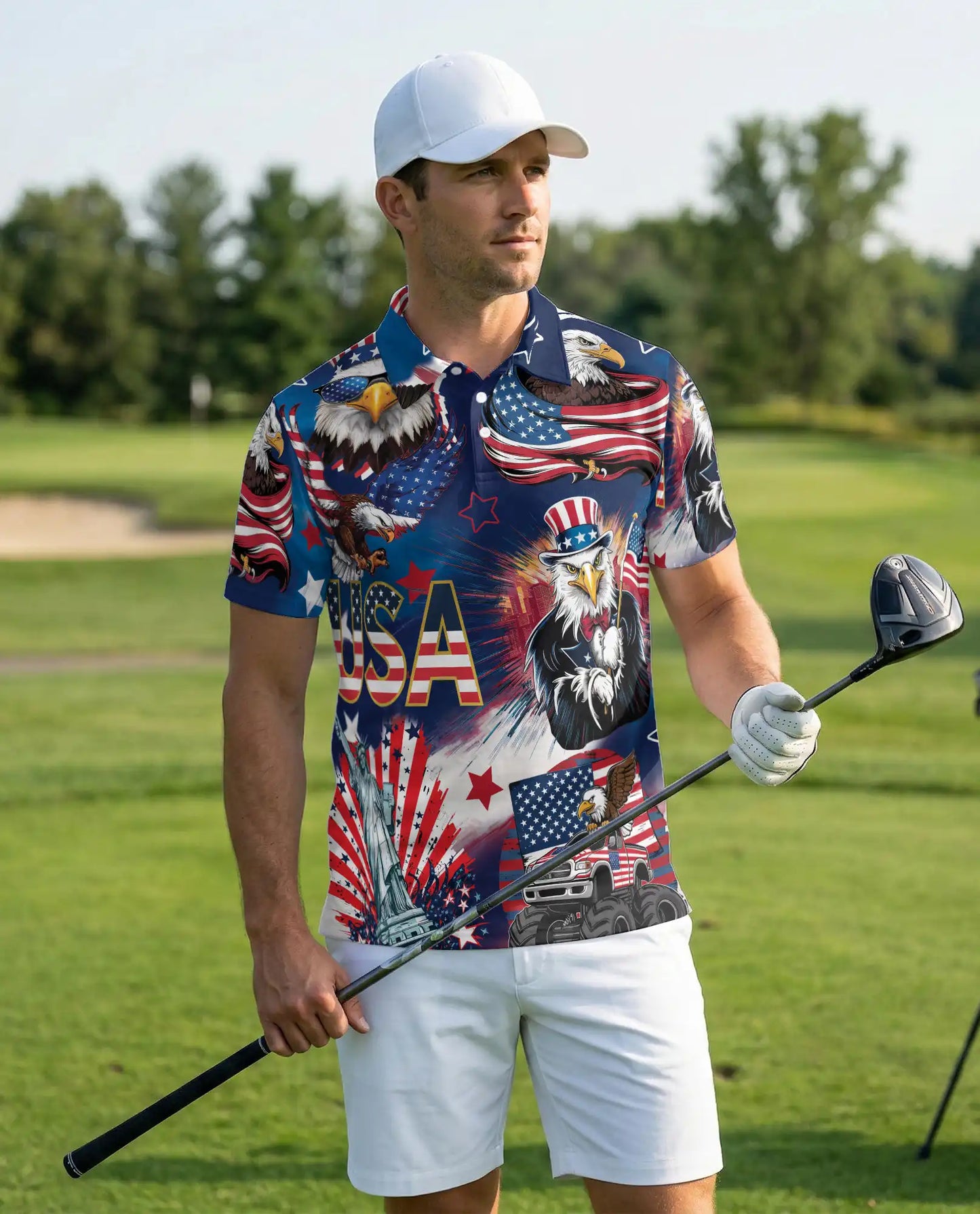 USA Eagle Polo Shirt | Azhawaiian
