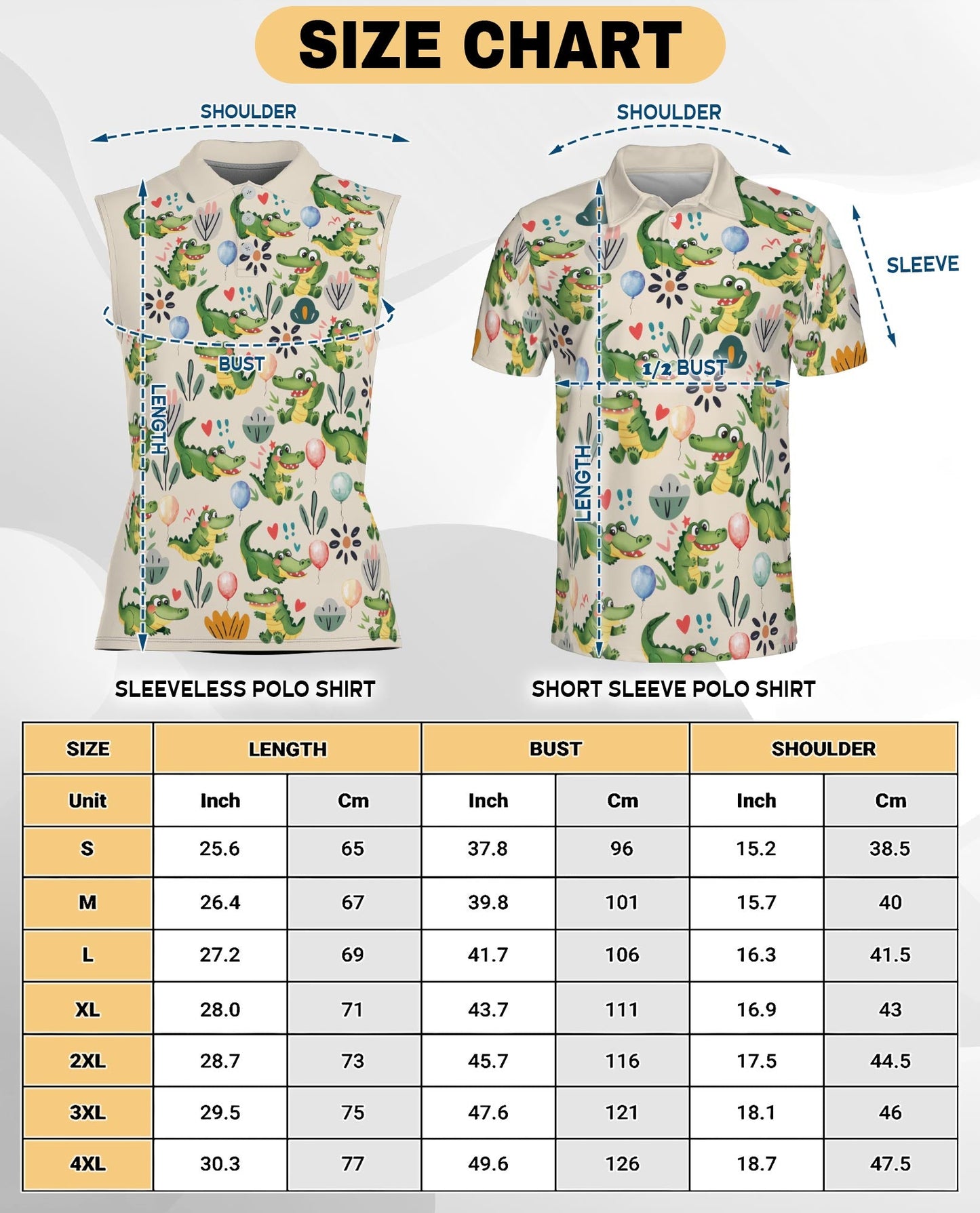 Alligator Pattern Sleeveless Polo Shirt for Women | Azhawaiian