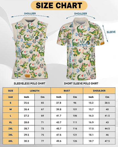 Alligator Pattern Sleeveless Polo Shirt for Women | Azhawaiian