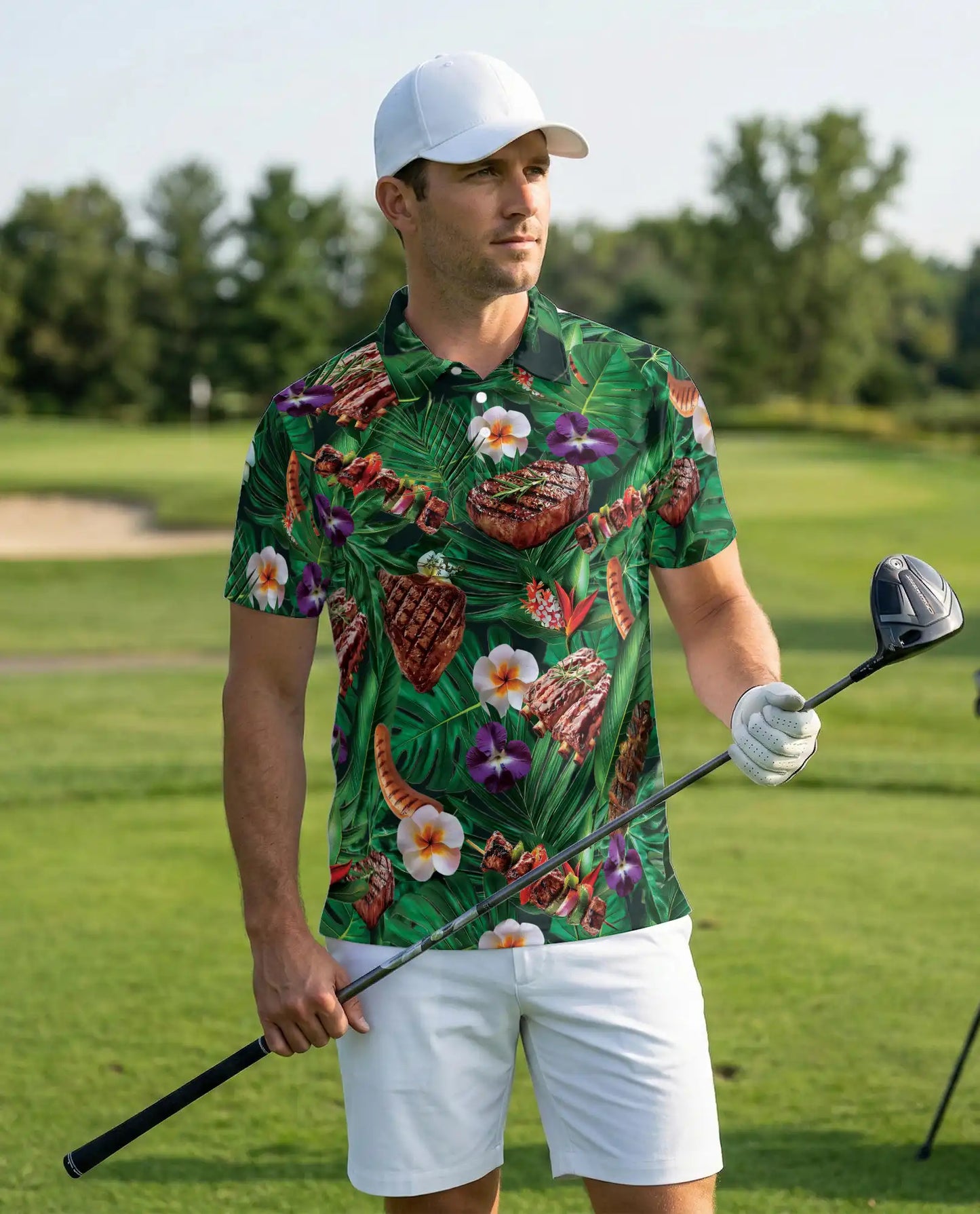 BBQ Tropical Polo Shirt | Azhawaiian