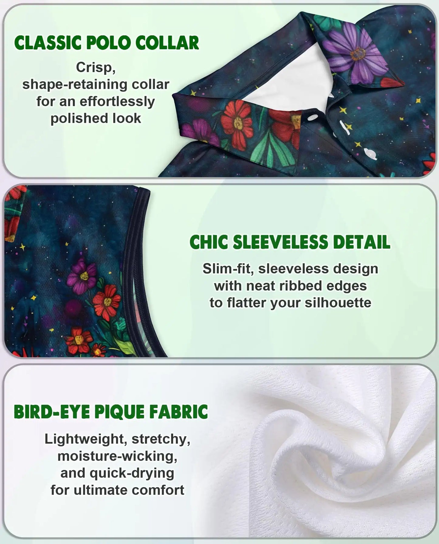 Colorful Chicken Farm Summer Sleeveless Polo Shirt for Women  | Azhawaiian
