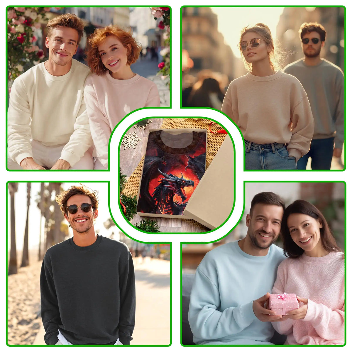 Mythical Dragon Sweatshirt – Colorful Graphic 3D All Over Print Design